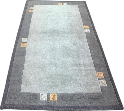 Produktbild von Teppich RIVER NEPAL - HANDGEKNÜPFT | Farbe: Grau; Größe: 90x160 cm | strapazierfähig und leicht zu reinigen | Wohnzimmer | Schlafzimmer