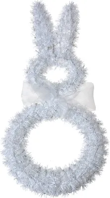 Produktbild von Clayre & Eef Wanddekoration 47 cm Weiß Kunststoff Kaninchen