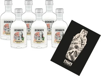 Produktbild von The Bonner Gin Miniatur 6x 50ml (41% Vol) Premium Dry Gin Mini- [Enthält Sulfite]