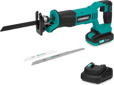 Produktbild von Vonroc Akku-Säbelsäge 20V | Inkl. 3 Sägeblätter – Inkl. 2.0Ah Akku und Ladegerät