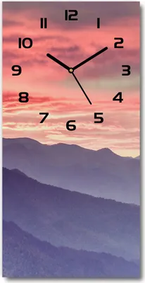 Produktbild von Wanduhr aus Glas – 30x60 cm - Glasbild - Glasuhr - Gehärtetes Glas -Nebel über den Bergen