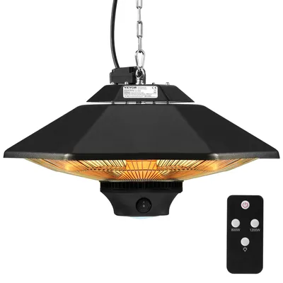 Produktbild von VEVOR Deckenheizstrahler, 2000 W, Fernbedienung, Wärmestrahler für draußen/drinnen, IP34-geschützter Heizstrahler mit Zugschnur und verstellbarer Kette, für Veranda, Terrasse, Esszimmer, Studio