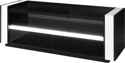 Image de Meuble TV LINA noir et blanc avec LED – 143 x 50 x 52 cm