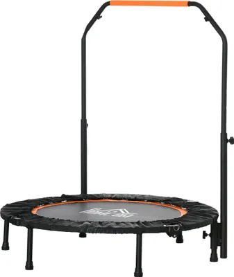 Produktbild von Fitness-Trampolin 102cm faltbar – Mini-Trampolin mit 4-fach höhenverstellbarem Haltegriff, Rebounder für Erwachsene (bis 100kg), Schwarz