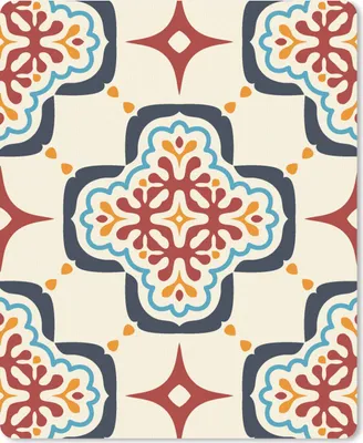 Produktbild von MuchoWow® Mauspad Mousepad Blumen - Fliese - Muster 30x40 cm - Mousepads - Maus Mat - Pad - Mausunterlage - Mausmatten