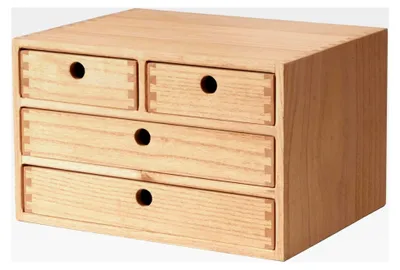 Produktbild von Schreibtisch-Organizer aus Holz mit Schubladen für Heimarbeitsplatz und Bürobedarf
