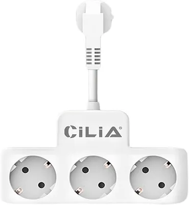 Imagen del producto de Enchufe múltiple - Cable multifuncional - 2000 W - 10/16 A, 230 V AC - Blanco y negro