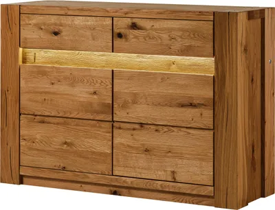 Produktbild von MASSIVMOEBEL24 Sideboard Wildeiche 123x40x85 braun geölt KENT #330