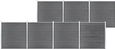 Image de Clôture de jardin WPC 1218x186 cm Gris