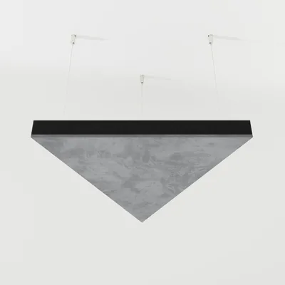 Imagen del producto de Panel acústico de techo suspendido, fabricado en tejido de terciopelo "TRIADA-Cinematic", con kit de montaje | Solución acústica | Absorción de sonido [TRIADA | Gris]