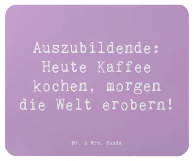 Produktbild von Mr. & Mrs. Panda Mauspad Spruch Auszubildender Abenteuer - Lavendeltraum - Geschenk, Beruf, Berufsliebe, handgefertigt, pc mousepad, handgefertigte Geschenke, laptop