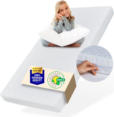 Matratze waschbarer Bezug Kinder 10 cm hoch, eco5  Wendematratze Kinder Kindermatratze 90x200 cm Kinderbett Bodenbett