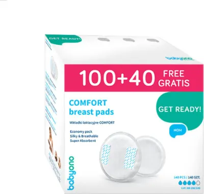 A box of BabyOno Comfort breast pads.