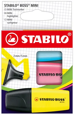 Obrázok produktu pre STABILO 07/3-2-01 Zvýrazňovač STABILO BOSS MINI, balenie 3 ks