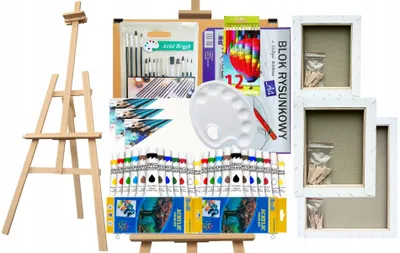 Produktbild von Künstler-Set für Kinder mit Staffelei, Farben und Zubehör