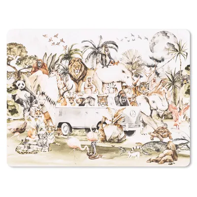 Produktbild von MuchoWow® Mauspad Mousepad Bus - Tiere - Kinder - Jungen - Mädchen - Palme 23x19 cm - Mousepads - Maus Mat - Pad - Mausunterlage - Schreibtischunterlage - Mauspad