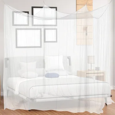 Produktbild von Zweipersonen-Moskitozelt 220 x 200 x 200 cm - Vollständiger Schutz vor Mücken - Faltbar und quadratisch - Geeignet für drinnen und draußen (weiß)
