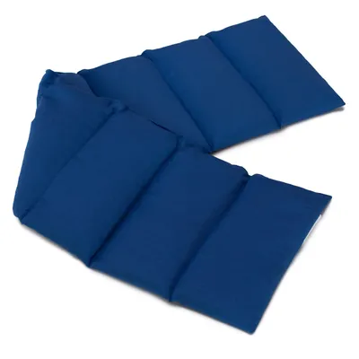 Produktbild von Johanniskernkissen XXL 8-Kammer 75x20cm (Bio Stoff enzianblau) Wärmekissen Körnerkissen