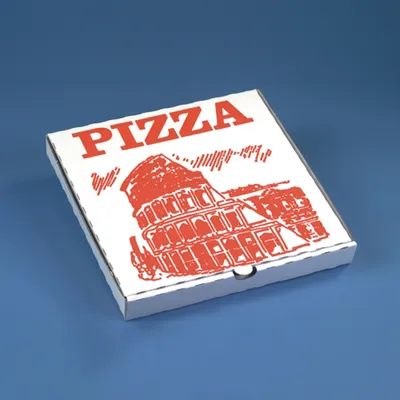 Produktbild von Papstar Starpak Pizzakarton eckig 26 x 26 rot weiss 100 Stück