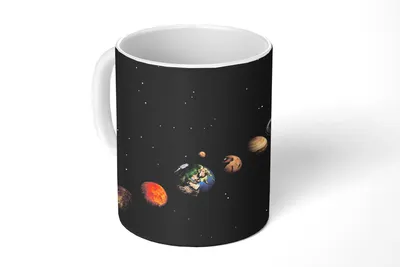 Produktbild von KitchenYeah® Tasse Kaffeetasse Kaffeebecher 350 ml Konjunktion mit dem Sonnensystem Teetasse - Fototasse - Becher - Keramikbecher - Teebecher - Kaffeetasse - Bürotasse
