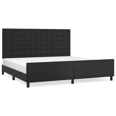 Produktbild von vidaXL Bettgestell mit Kopfteil Schwarz 200x200 cm Kunstleder
