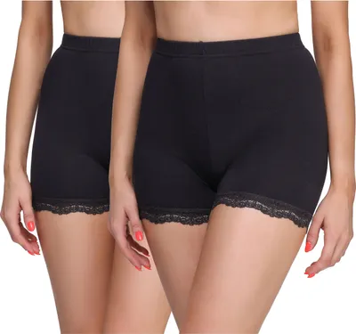 Produktbild von Merry Style Damen Shorts Radlerhose Kurze Hose Boxershorts aus Viskose 2 Pack MS10-294 (Schwarz/Schwarz(2Pack), XXL)