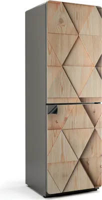 Obrázek produktu pro Geometrie dřevěných vzorů - Magnetický kryt ledničky - Dekorativní magnetická fólie do kuchyně - Magnet na ledničku - Samolepicí magnetická tabule - Magnetická fólie na dveře ledničky - 60x190 cm