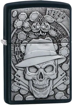 Produktbild von Feuerzeug Zippo 49183 Gambling  Schwarz Metall