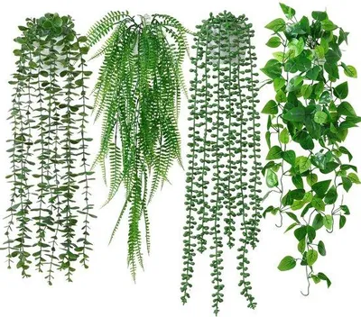 Zdjęcie produktu dla Sztuczne wiszące rośliny eukaliptusowe, 4 sztuki, sztuczne liście w doniczkach, do domu, ogrodu, biura, jako dekoracja