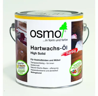 Produktbild von OSMO | 2,50 L | Weiß 1 Liter Hartwachs Öl, Bodenpflege Mittel, Fleckenunempfindlich Abriebfest, Für Holz Und Kork Fussboden, Möbel Oberflächen Leimholz, Natürliche Inhaltsstoffe