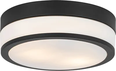 Produktbild von QAZQA - Moderne Bad I Badezimmer Außen Deckenleuchte I Deckenlampe I Lampe I Leuchte Schwarz 2-flammig8 cm IP44 - Flavi I Außenbeleuchtung - Stahl Rund - LED geeignet E27