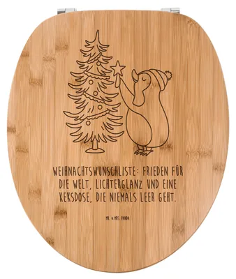 Produktbild von Mr. & Mrs. Panda Toilettendeckel Pinguin Weihnachtsbaum - Transparent - Geschenk, Weihnachten, WC Sitz, WC-Brille, Klositz, Deckel, Klobrille, Winter