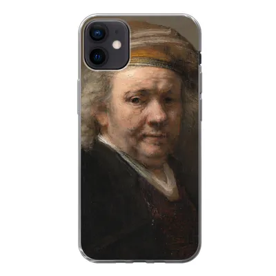 Produktbild von MuchoWow® Handyhülle Schutzhülle Hülle für iPhone 12 mini Selbstbildnis - Gemälde von Rembrandt van Rijn Silikon Softcase Handy Hülle - Bild