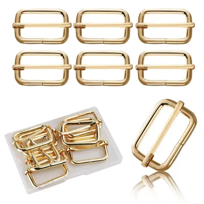 10 Metall-Schiebegurtschnallen, Triglide, Gold, 25 mm