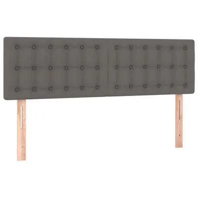Image de vidaXL Têtes de lit 2 pcs. Gris 72x5x78/88 cm Similicuir