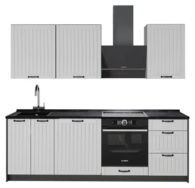 Obrázek produktu pro Kuchyňský kout Vicco Fame-Line Bílý venkovský dům/Antracit 230 cm, PD Antracit, Model 63971