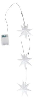 LED-Sterrentrio, 3×12 cm, warmweiß, Timer, batteriebetrieben