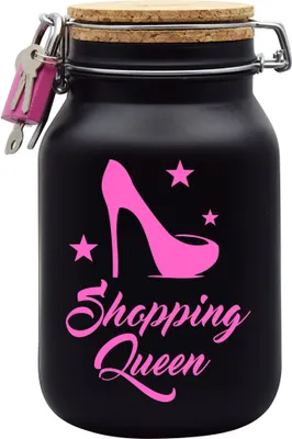 Produktbild von Spardose Geld Geschenk Ideen Shopping Queen Schwarz Größe XXL 3 Liter