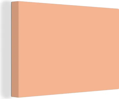 Produktbild von OneMillionCanvasses® - Leinwandbilder - 150x100 cm, Aprikose - Rosa - Pastell - Einfarbig - Farbe, Wandbilder Kunstdruck Wanddekoration - Foto auf Leinwand - Gemälde auf Holzrahmen