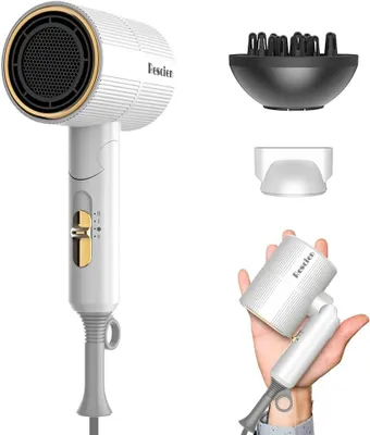 Produktbild von Haartrockner Föhn 2000W Ionen 2026, Leicht & Faltbar 250g, Reisehaartrockner mit Diffusor & Stylingdüse, Schnelltrocknen, leise, Salonqualität
