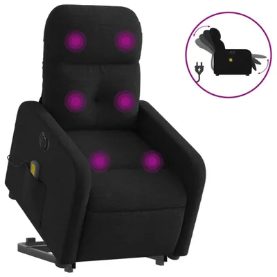 Produktbild von vidaXL Elektrischer Massagesessel mit Aufstehhilfe Schwarz Stoff