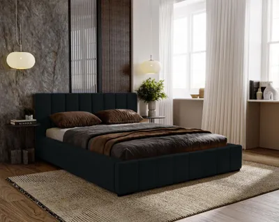 Produktbild von Einzelbett 120x200 mit Stauraum CULPEPER - schwarz