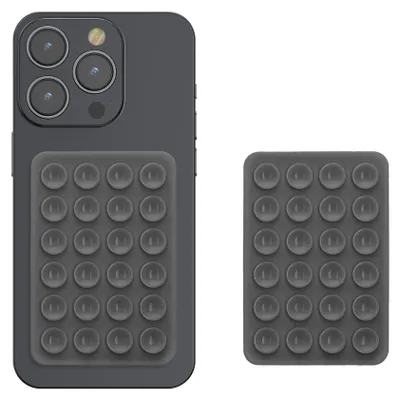 Produktbild von kwmobile 2x Silikon Saugnapf Handyhalterung - Handy Halter selbstklebend - 5,5 x 8cm - Universal Halterung für Handyhüllen - Kompatibel mit iPhone und
