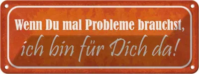Produktbild von vianmo Blechschild 10x27 cm wenn du Probleme brauchst bin da Spruch Zitat