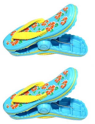 2er-Pack Slipper-Handtuchclips, Kunststoff, winddicht, für Strand & Pool