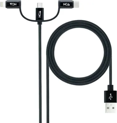 Zdjęcie produktu dla Kabel 3w1 Usb-a A Usb-c/microusb/lightning 1m Nanocable 10.01.3200