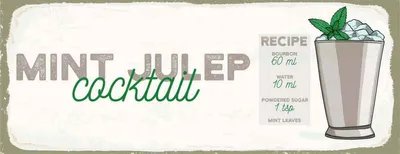 Produktbild von vianmo Holzschild 10x27 cm Mint Julep Cocktail Recipe Essen Trinken