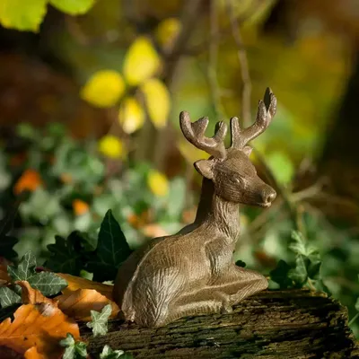 Produktbild von Charmante Gusseisen Figur Hirsch Hans, Tierfigur, Landhaus Stil