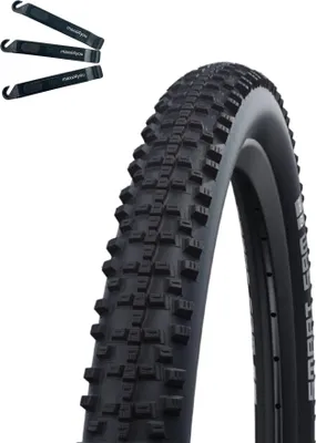Produktbild von Angebot Set / 1 x Schwalbe Smart Sam Fahrradreifen Addix Performance Line Schwarz 60-406 (20 x 2.35) inkl. maxxi4you Reifenheber