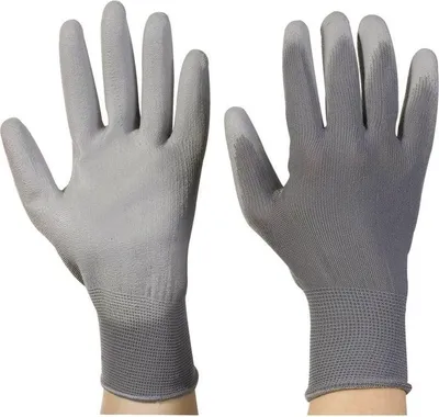 Produktbild von C22Chuh Gummihandschuhe Größe M, Grau, Polyester, mit Polyurethan-Beschichtung